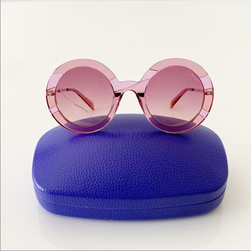 Emilio Pucci Pink Round Oversized Sunglasses - Picture 11 of 14